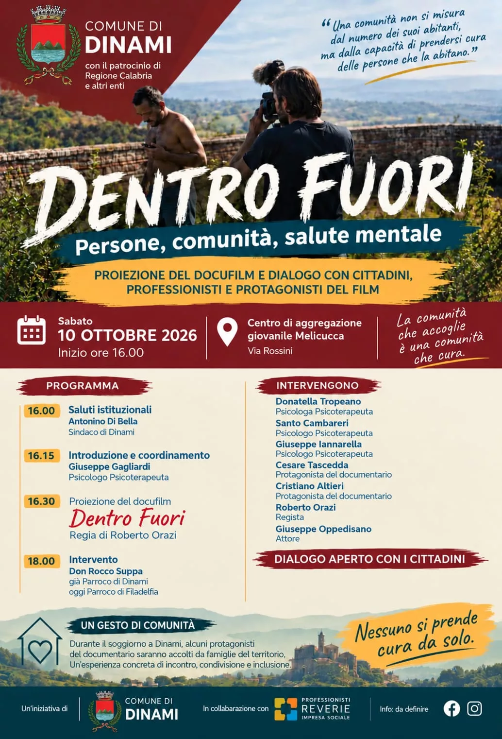 “DentroFuori”, a Dinami la salute mentale diventa una storia da ascoltare